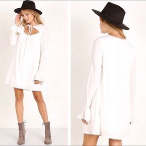 For Love & Lemons Josephina White Swing Dress Boho Costal cowgirl Western M